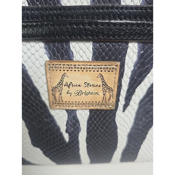 $305 Brighton Africa Stories ZEENA Small Butterfly Zebra Leather Tote Chic - Picture 9 of 9
